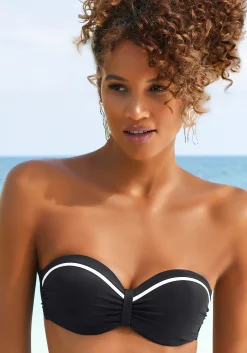 Bikinis|Vivance Bügel-Bandeau-Bikini-Top schwarz