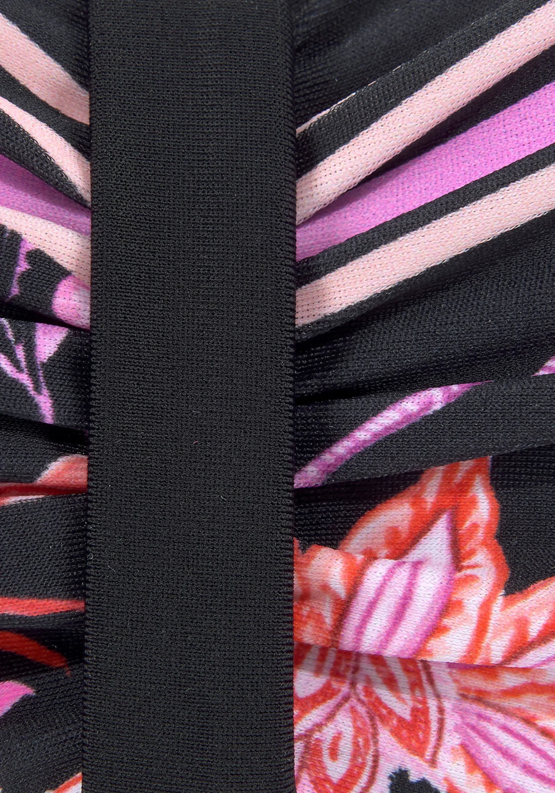 Bikinis|LASCANA Bügel-Bandeau-Bikini-Top schwarz-pink