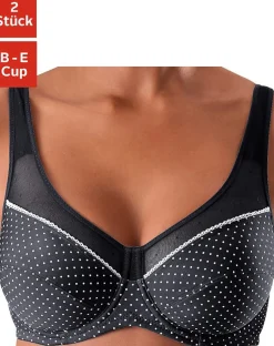 Bhs|petite fleur Bügel-BH schwarz-weiß+weiß-türkis