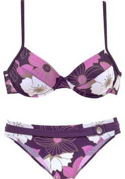 Bikinis|LASCANA Bügel-Bikini lila-bedruckt