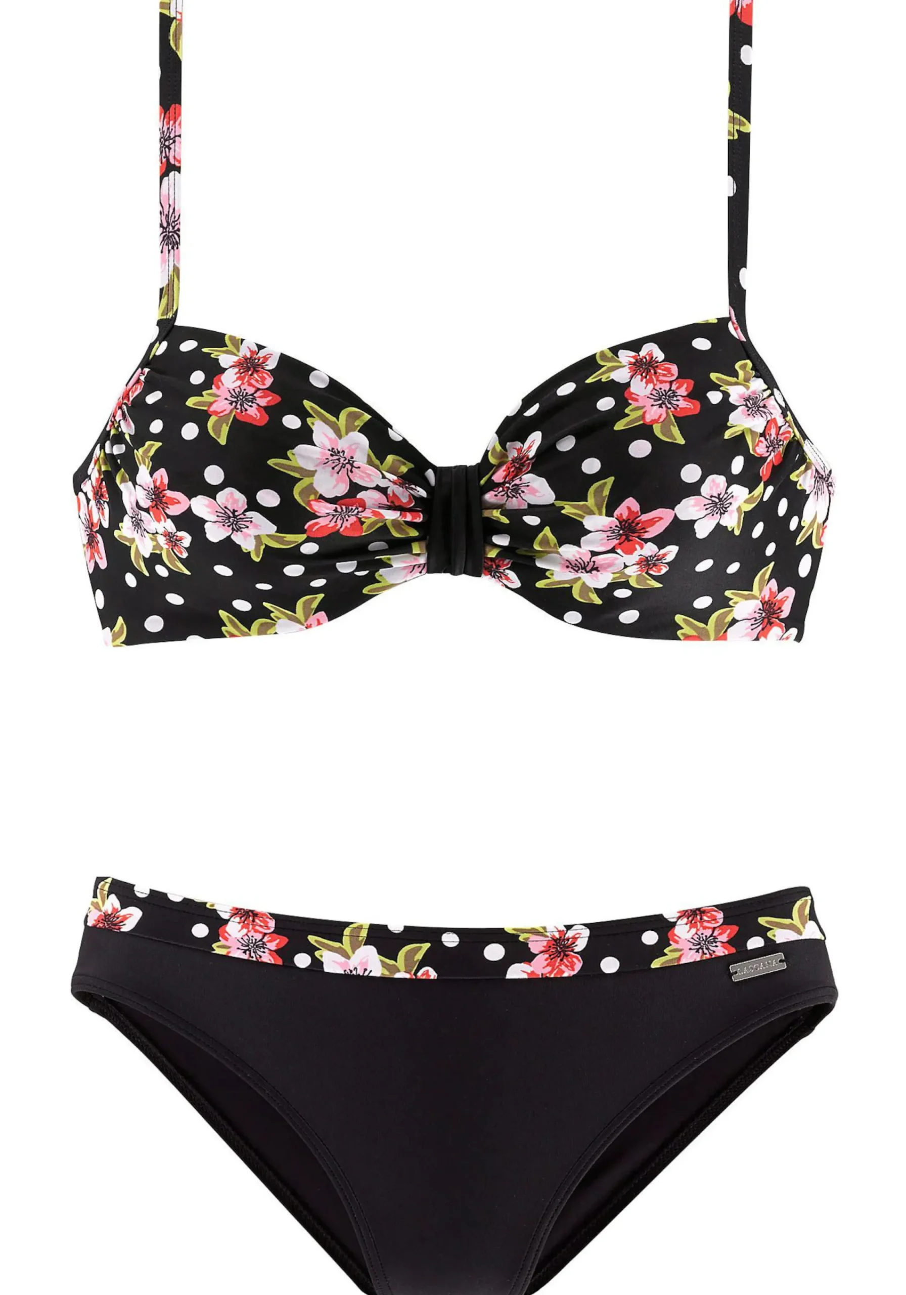 Bikinis|LASCANA Bügel-Bikini schwarz-bedruckt