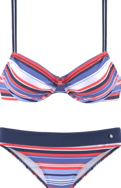 Bikinis|s.Oliver Bügel-Bikini blau-rot-gestreift