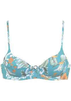 Bikinis|Sunseeker Bügel-Bikini-Top aquablau-bedruckt