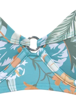 Bikinis|Sunseeker Bügel-Bikini-Top aquablau-bedruckt