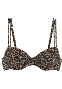 Bikinis|Vivance Bügel-Bikini-Top schwarznougatbedruckt