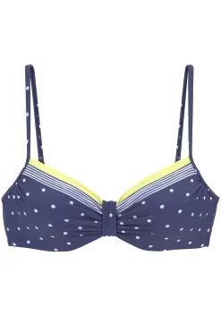 Bikinis|LASCANA Bügel-Bikini-Top blau-gelb-bedruckt