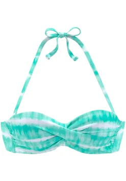 Bikinis|s.Oliver Bügel-Bikini-Top türkis-weiß