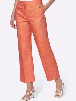 Hosen|heine Bügelfaltenhose orange-champagner-meliert