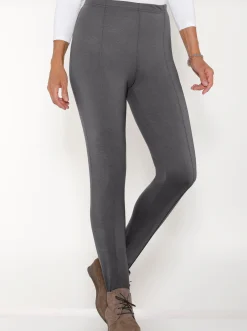 Hosen| Bügelfaltenhose mit Steg grau