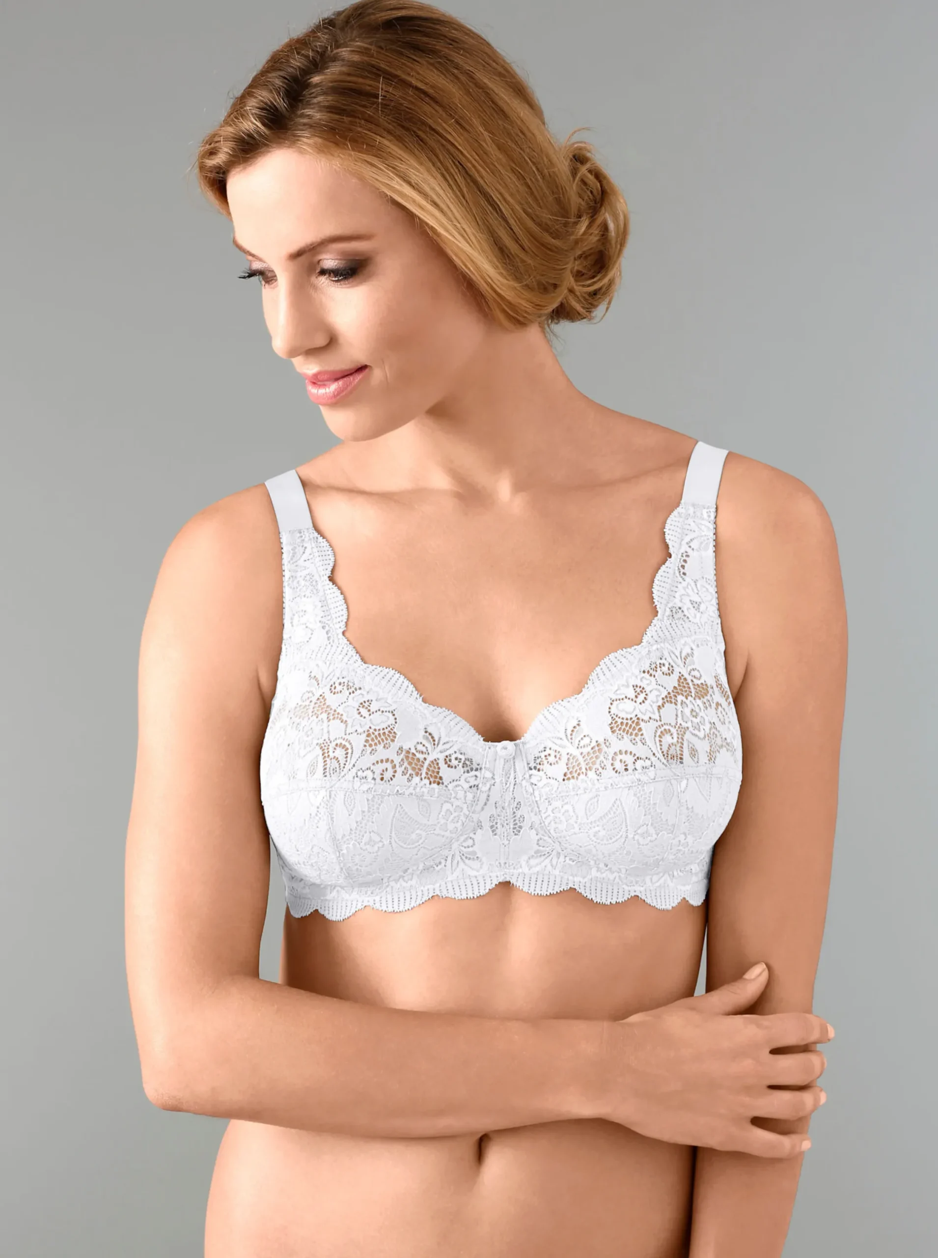 Bhs|Susa BH ohne Bügel weiß+marine
