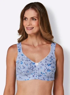 Bhs|Susa BH ohne Bügel weiß-bleu-bedruckt