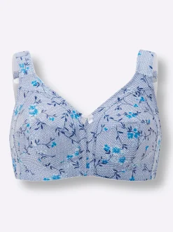 Bhs|Susa BH ohne Bügel weiß-bleu-bedruckt