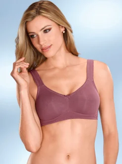 Bhs|wäschepur BH ohne Bügel taupe+brombeer