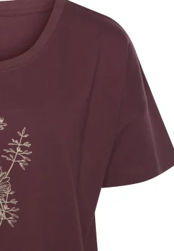 Nachtwäsche|Vivance Dreams Bigshirt bordeaux+hellblau