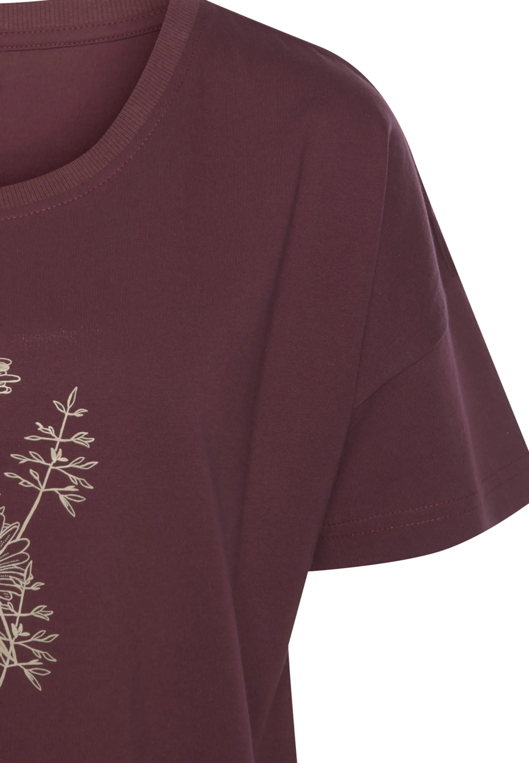 Nachtwäsche|Vivance Dreams Bigshirt bordeaux+hellblau