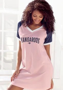 Homewear|Nachtwäsche|KangaROOS Bigshirt rosa-dunkelblau