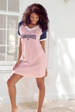 Homewear|Nachtwäsche|KangaROOS Bigshirt rosa-dunkelblau