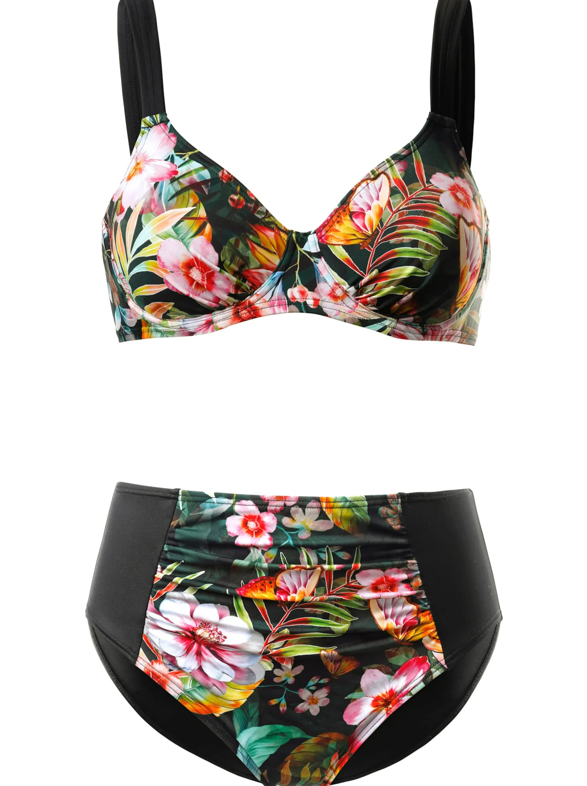 Bikinis|feel good Bikini schwarz-bunt-bedruckt