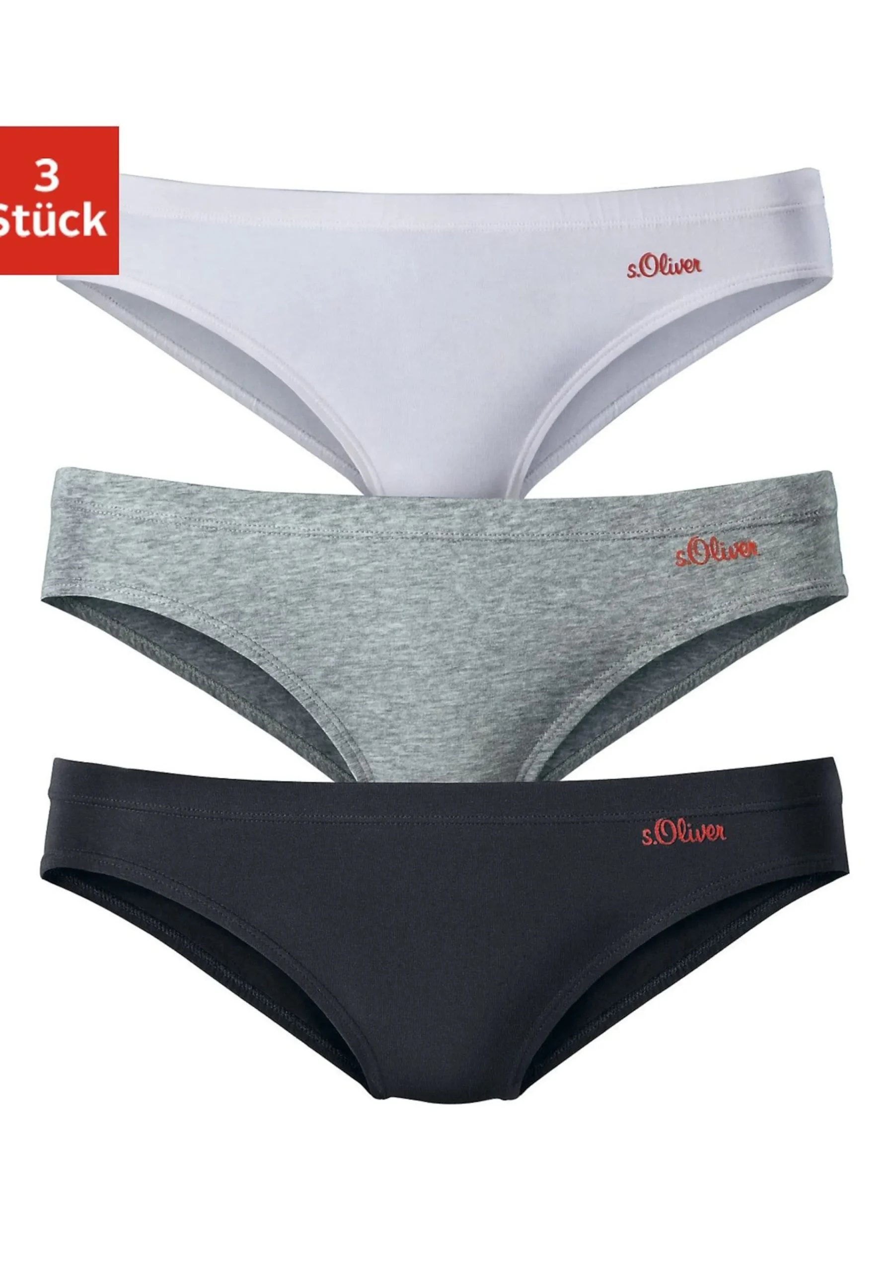 Unterhosen|s.Oliver Bikinislip grau,schwarz,weiß