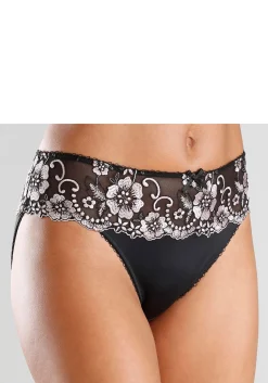 Unterhosen|LASCANA Bikinislip schwarz-rose