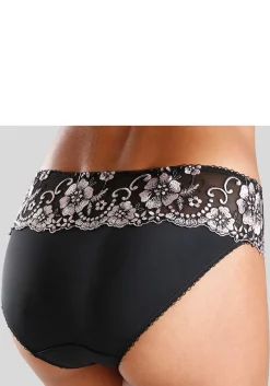 Unterhosen|LASCANA Bikinislip schwarz-rose
