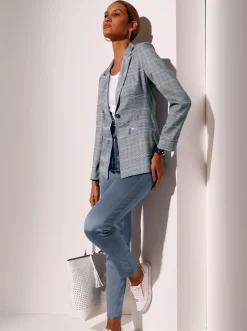 Blazer| Blazer rauchblau-himmelblau-kariert