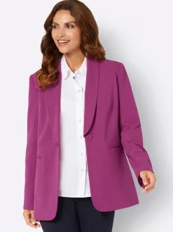Blazer| Blazer in langer Form magenta