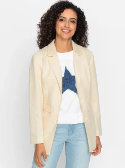 Blazer| Blazer in offener Form champagner