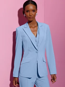 Blazer| Blazer mit Knopfverschluss himmelblau