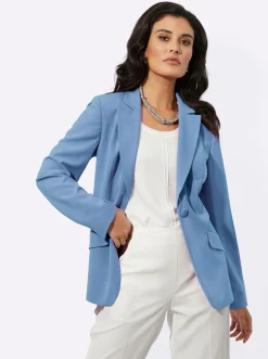 Blazer| Blazer mit Knopfverschluss himmelblau