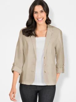 Blazer| Blazer mit Knöpfen in Horn-Optik sand