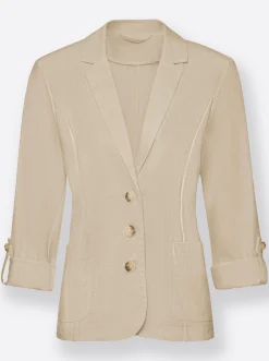Blazer| Blazer mit Knöpfen in Horn-Optik sand