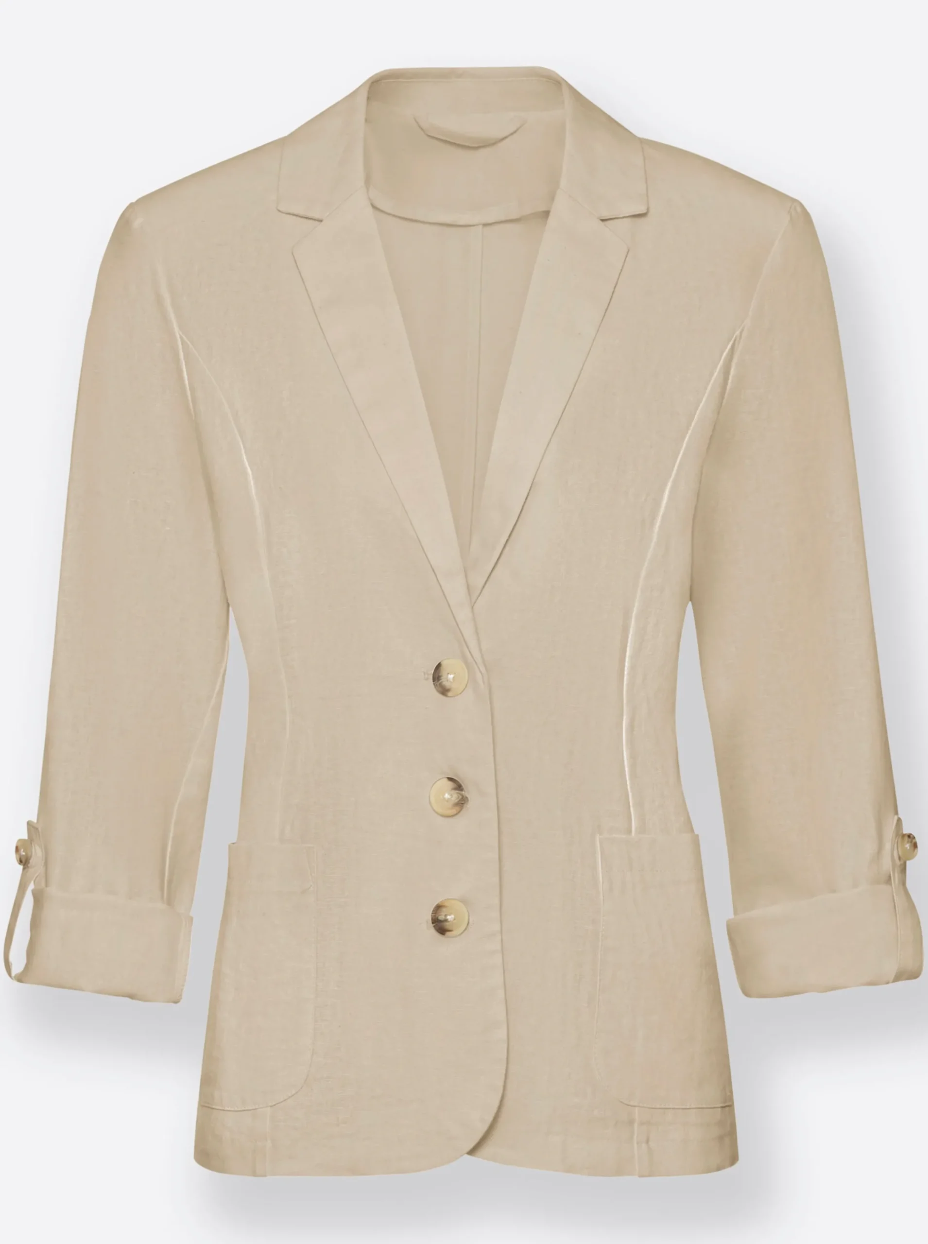 Blazer| Blazer mit Knöpfen in Horn-Optik sand