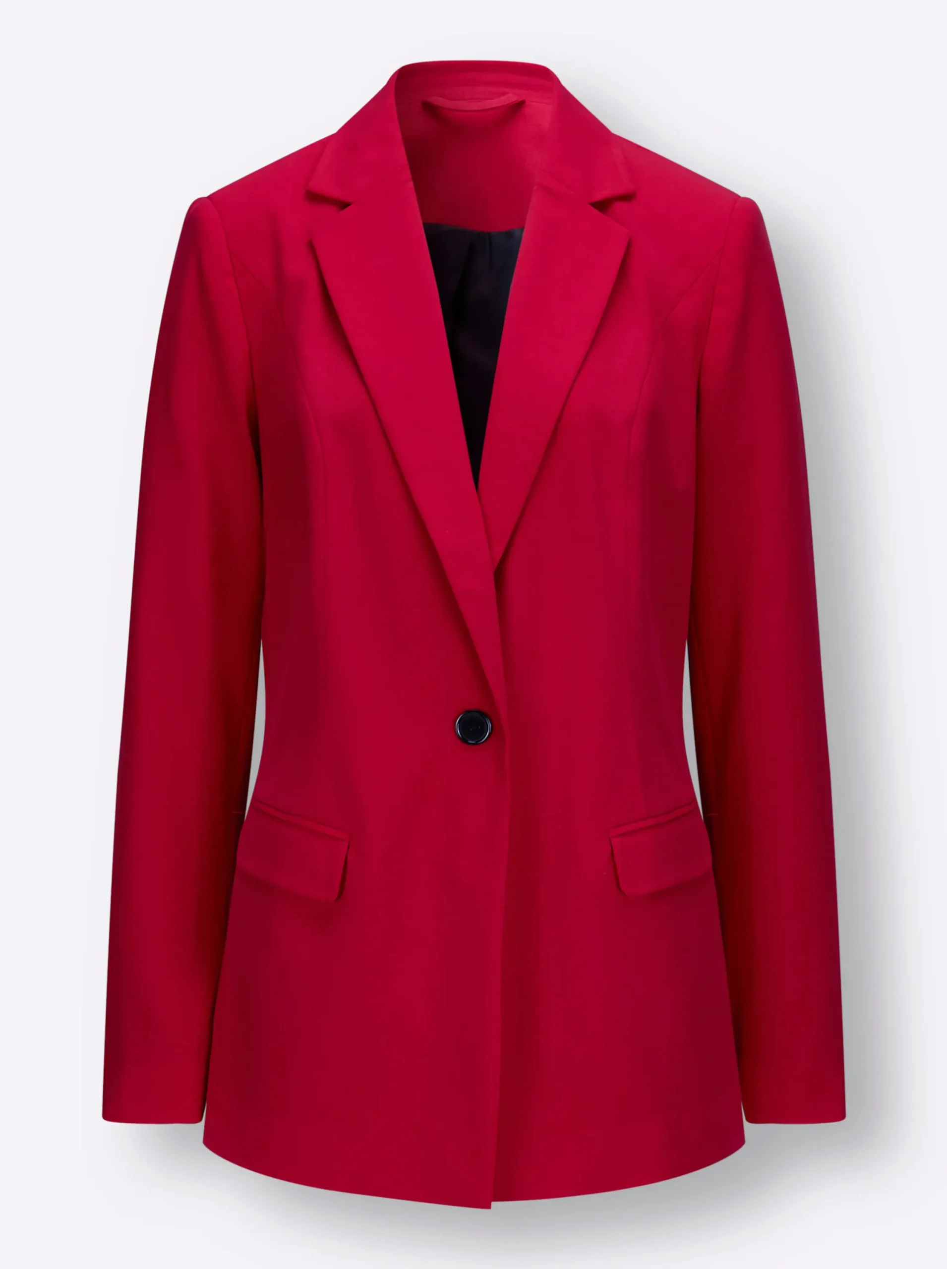 Blazer| Blazer mit kontrastfarbigem Futter rot