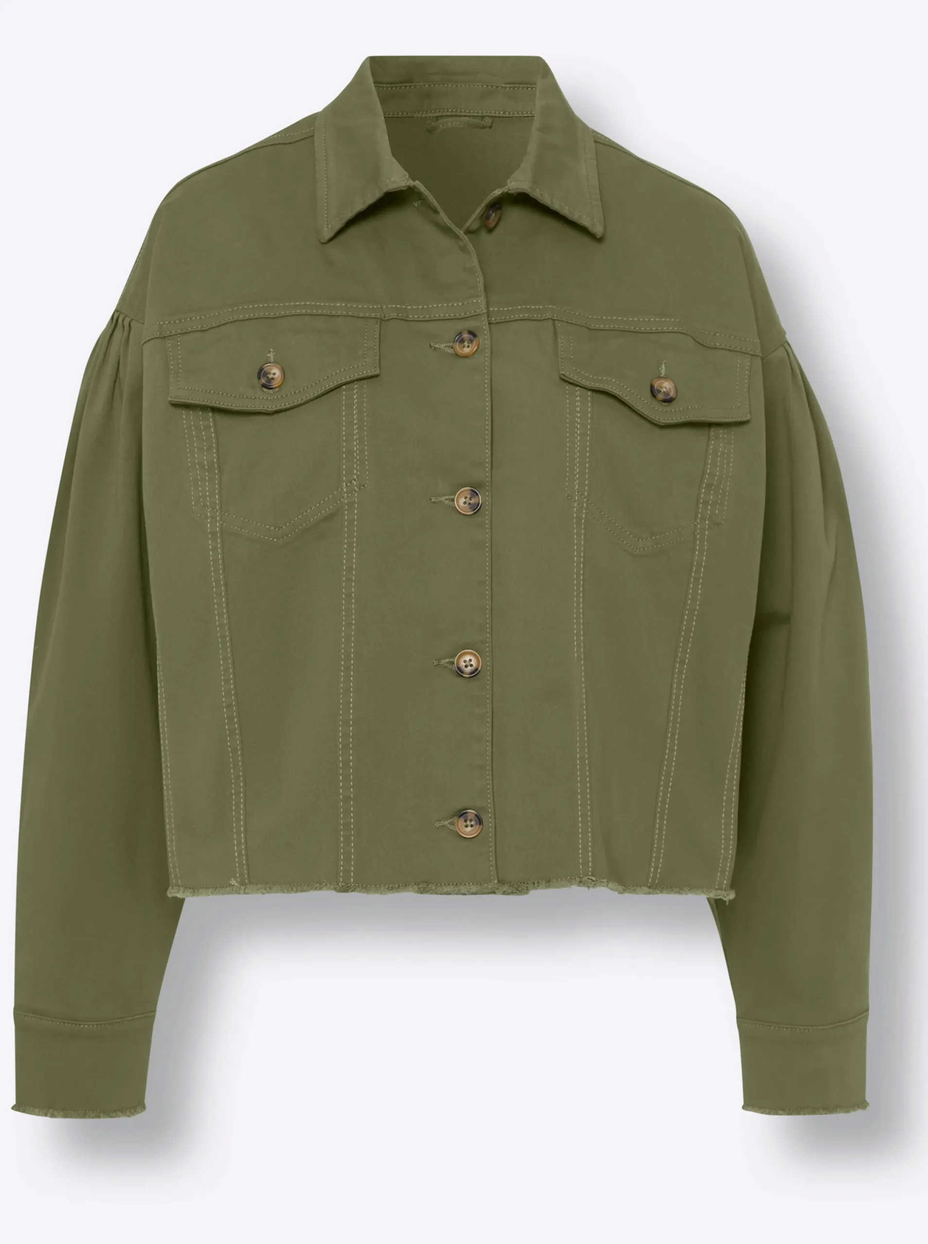 Jacken|heine Blazer mit langen Puff-Ärmeln khaki
