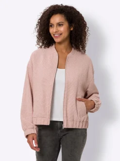 Blazer|heine Blousonjacke in Bouclé-Qualität champagner-rosenquarz-meliert