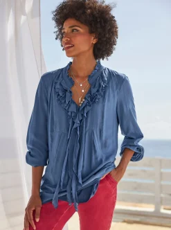 Blusen|heine Bluse jeansblau
