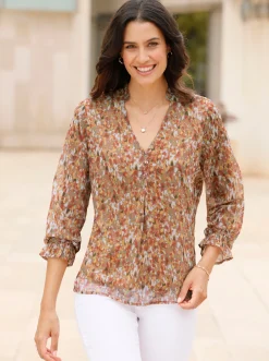 Blusen| Bluse schlamm-papaya-bedruckt