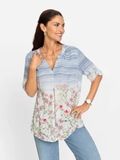 Blusen| Bluse hortensie-bleu-bedruckt