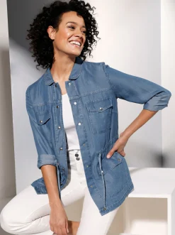 Blazer|CREATION L PREMIUM Blusenblazer blue-stone-washed