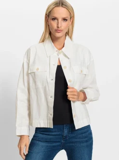 Blazer|heine Blusenjacke mit Lochmuster ecru