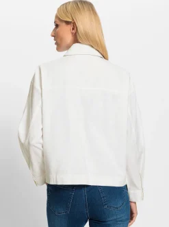Blazer|heine Blusenjacke mit Lochmuster ecru