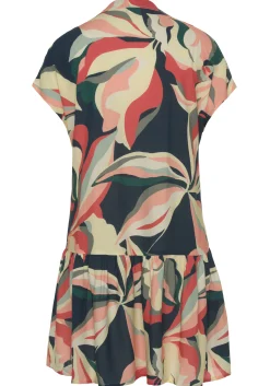 Strandkleider|s.Oliver Blusenkleid marine-korallebedruckt