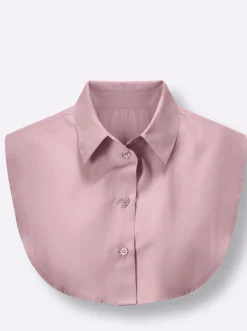 Blusen| Blusenkragen mit Knopfleiste rosé