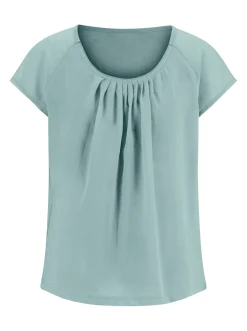 Basics|Blusen| Blusenshirt im Material-Mix mint