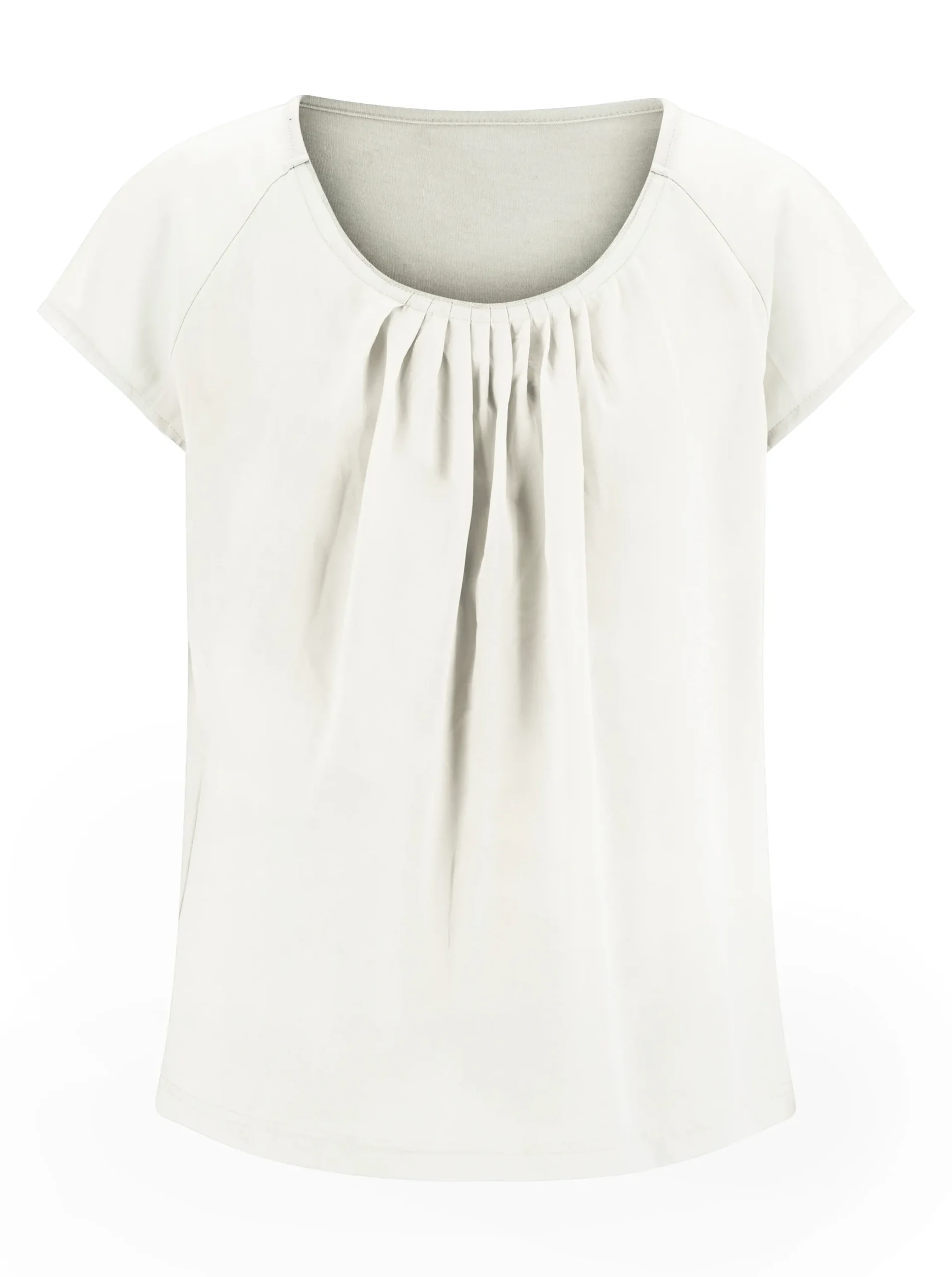 Basics|Shirts| Blusenshirt im Material-Mix ecru