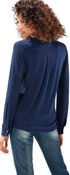 Basics|heine Blusenshirt mit Brusttaschen blau