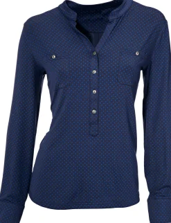 Basics|heine Blusenshirt mit Brusttaschen blau