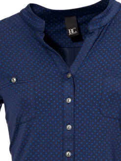 Basics|heine Blusenshirt mit Brusttaschen blau