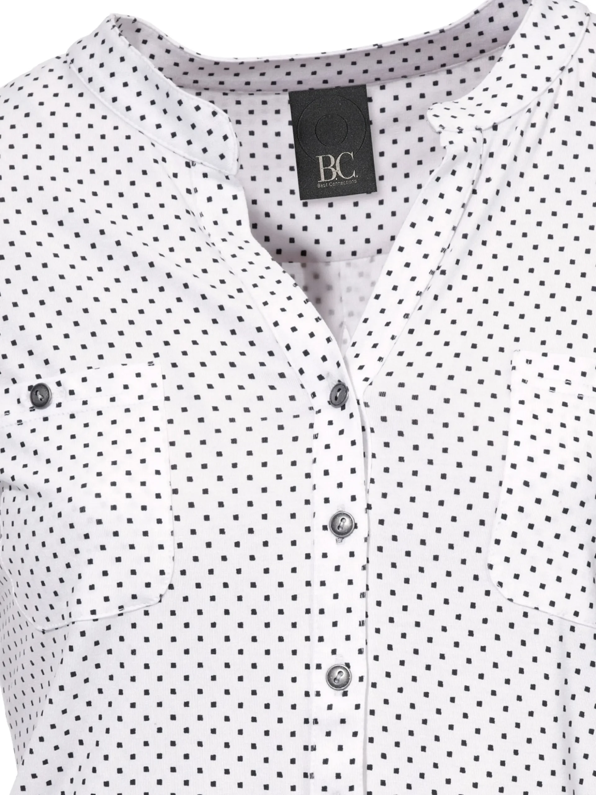 Basics|heine Blusenshirt mit Brusttaschen weiß